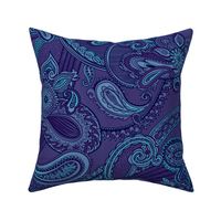 Blue on Blue Bouncing Bling Paisley
