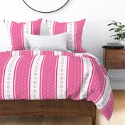 Tea Party Stripes in Pink and White - Large