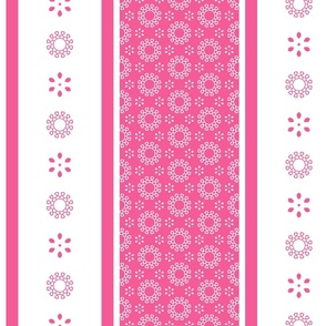 Tea Party Stripes in Pink and White - Large