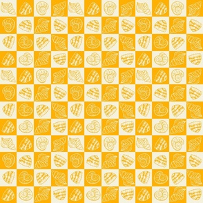 (S) _ Yellow and Creme White Shells in Checkers