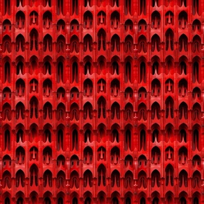 Abstract Scarlet Facade Symmetry Pattern