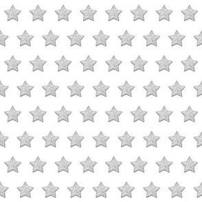 silver stars on white