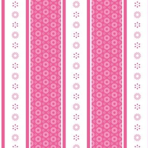 Tea Party Stripes in Pink and White - Small