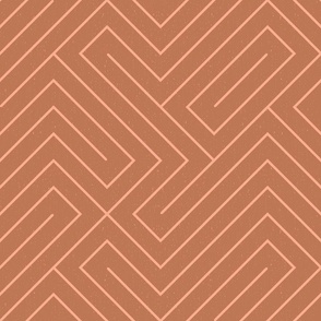 Cinnamon Copper and Peach Parquet Linear Maze