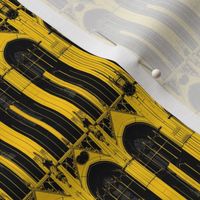 Midnight Cathedral: Gothic Architecture in Yellow and Black