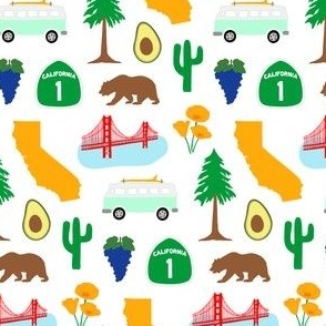 California 2 Icons Pattern