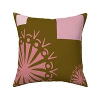 Tribal abodes - olive green and pink