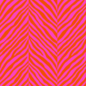zebra herringbone_hot pink and poppy