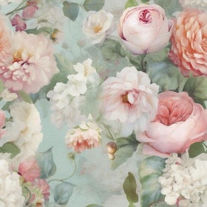 Blooming Nostalgia: Vintage Spring Floral Tapestry