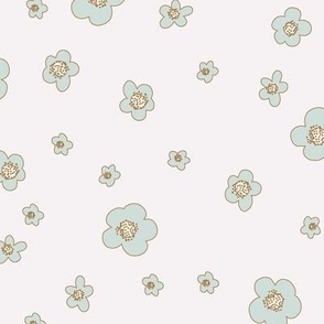 Spring Floral medium scale on solid background Off white