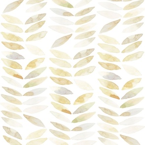 Hand Painted Watercolor Leaf Herringbone Pattern_Size Large_Organic Texture Unique Design_brown, beige