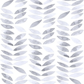 Hand Painted Watercolor Leaf Herringbone Pattern_Size Large_Organic Texture Unique Design_charcoal