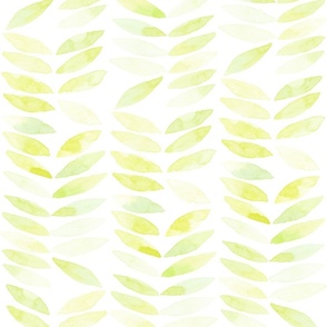 Hand Painted Watercolor Leaf Herringbone Pattern_Size Large_Organic Texture Unique Design_yellow