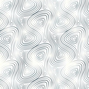 (S) Soft Energy Waves in Blue-Gray and Cream On White