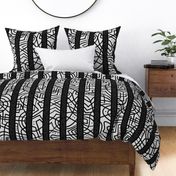 Large stripes with Wild and Maze lines_Black on White_Vertical_Black and White Collection