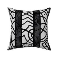 Large stripes with Wild and Maze lines_Black on White_Vertical_Black and White Collection