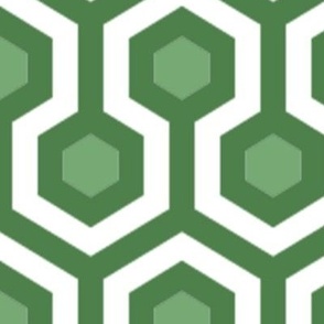Large Dusty Green Hexagons
