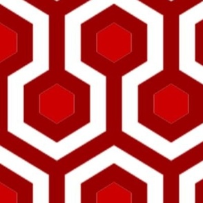 Large Red White Hexagons