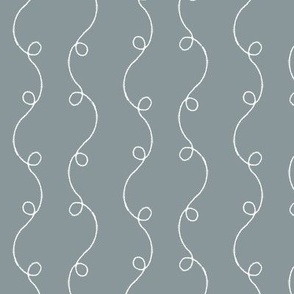 (S) Girly Curly Ribbons Wavy Party Streamer Stripes in ash gray green