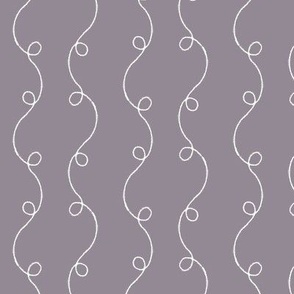(S) Girly Curly Ribbons Wavy Stripes in purple lavender