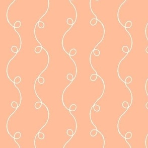 (S) Girly Curly Ribbons Wavy Stripes Party Steamer in peach salmon apricot