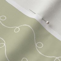 (S) Girly Curly Party Streamer Ribbons Wavy Stripes in sage green