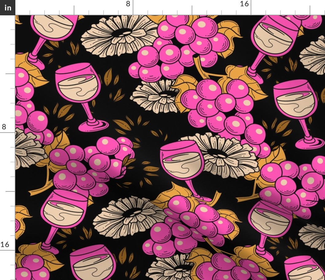 Floral Wine Seamless Pattern - color 3