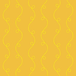 (L) Girly Curly Ribbons Wavy Stripes in jonquil sunflower yellow