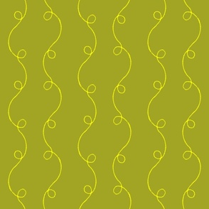 (L)Girly Curly Ribbons Wavy Stripes in kiwi lime green