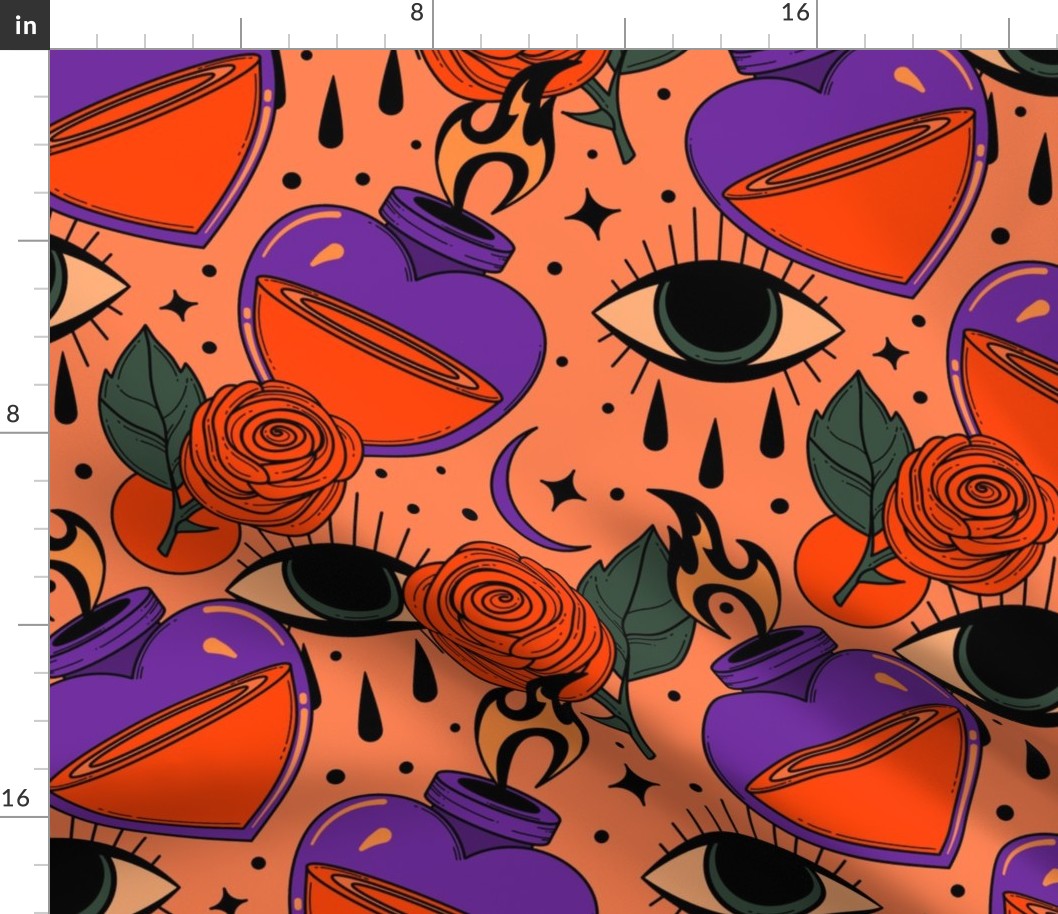 Witchy Potion Seamless Pattern - color 1