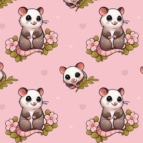 Bashful Possum Pink Floral 