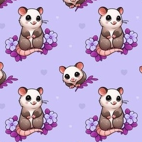 Bashful Possum Purple Floral