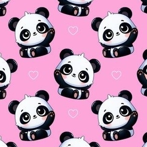 Hi There Panda Pink