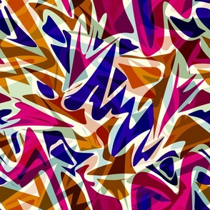Abstract pattern. Blue, crimson, brown doodle.