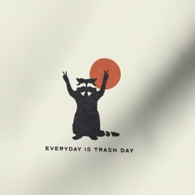 Every Day is Trash Day Racoon Sunset Pattern