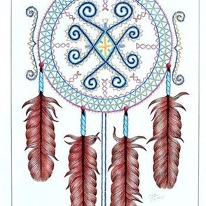 Wabanaki / Iroquois Beadworks Motif Dreamcatcher