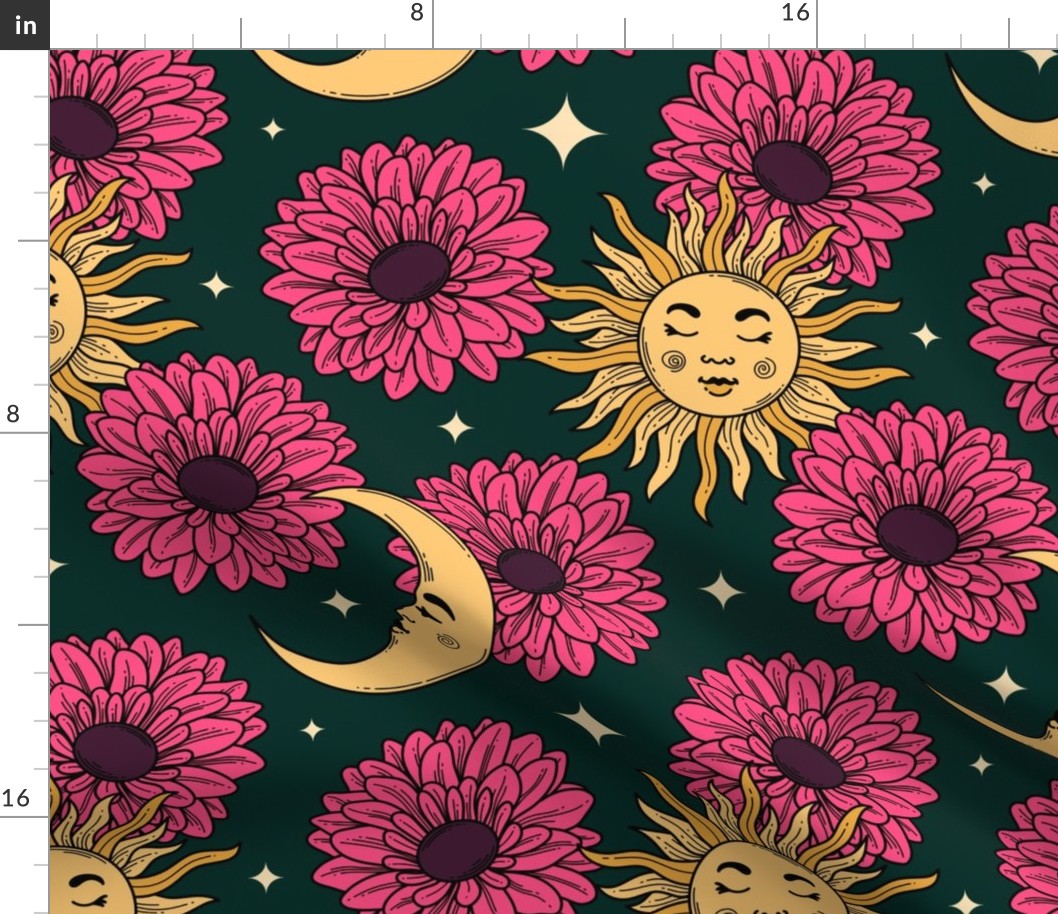The Sun and Moon Seamless Pattern - color 1