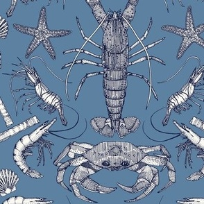 cornwall crustaceans damask blue ultra marine
