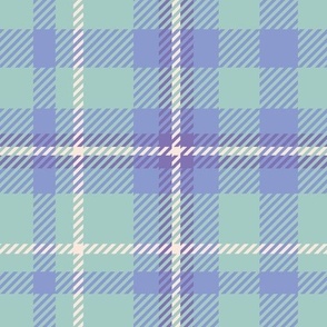 Plaid muted Green Violet Lilac (L)