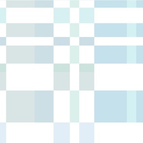 modern geometric ocean sea glass plaid light turquoise blue gray white