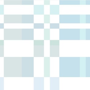 modern geometric ocean sea glass plaid light turquoise blue gray white 