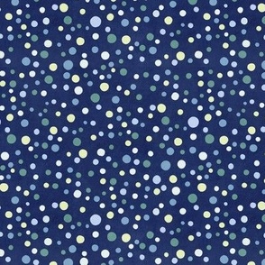 Deep blue polka dots. Baby boy kids modern spots.