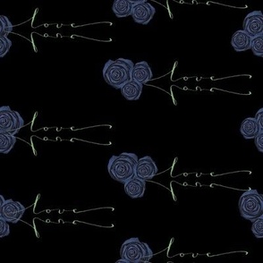 greenlove blue roses on black medium 8x8inch 300 dpi