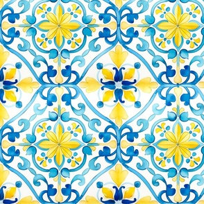 Blue tiles,mosaic,Mediterranean tiles,majolica art