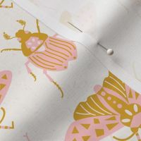 retro insects l gold pink