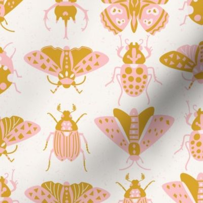 retro insects l gold pink