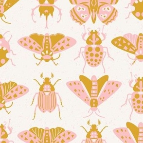 retro insects l gold pink