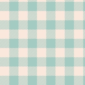 Gingham Check Plaid - Green-Mint hatched