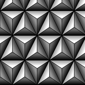 (LG) Grayscale Triangle Geometric Futuristic Polyhedron 3D Simulated