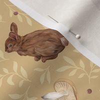 Bunnies and mushrooms (beige)